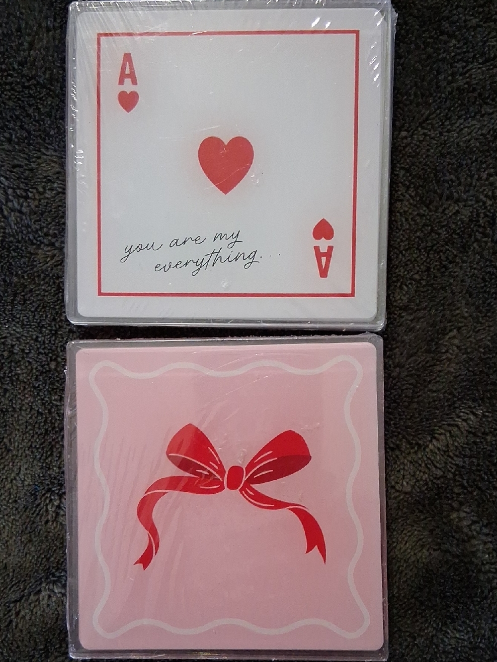 YOU GET BOTH SETS OF COASTERSDecorative Pink and Red Heart Coasters – Home Other